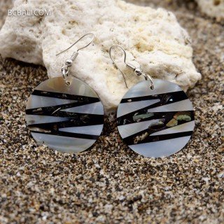 New Design Resin Shell Earrings by Balinese Artisans